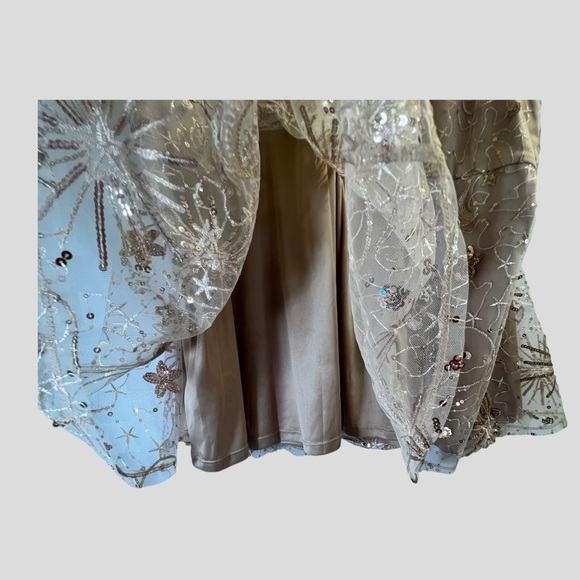 Torrid Women's Tank Top 6X Sparkly Champaign Rose Gold Mesh Overlay Lined - Picture 9 of 16